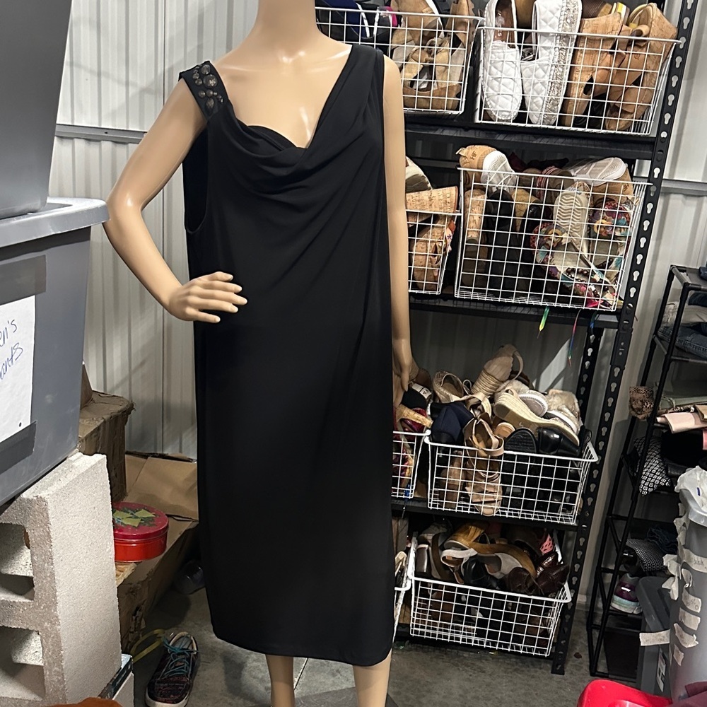 Long Tall Sally Black Midi Dress - Picture 2 of 5